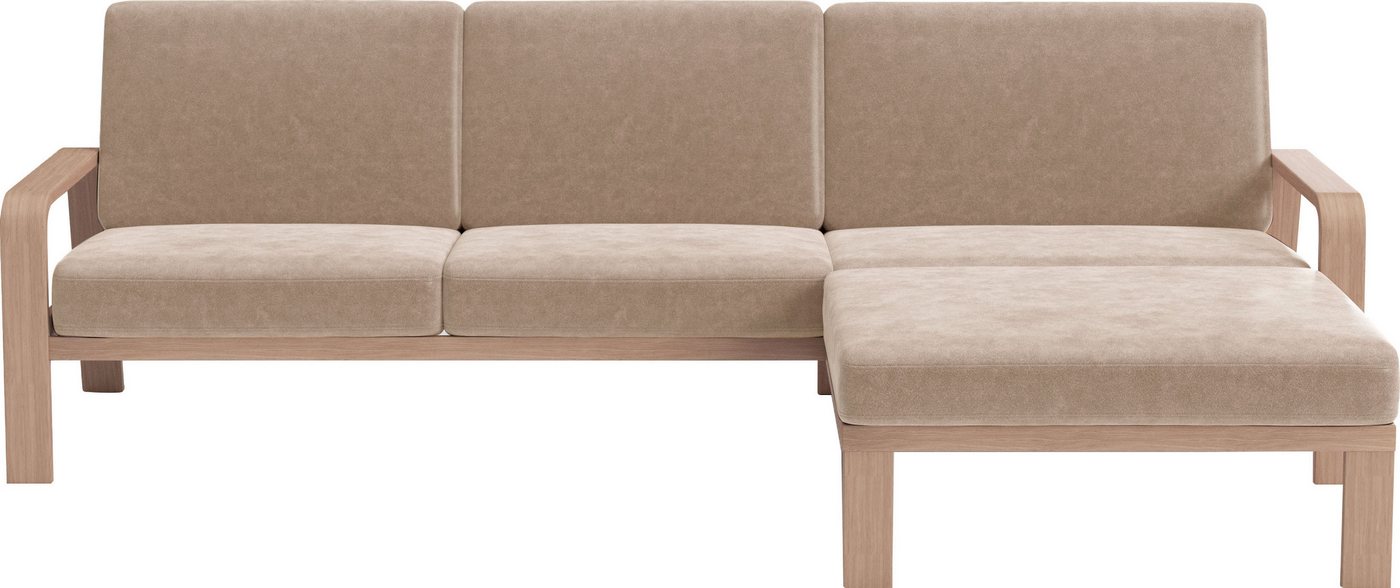 sit&more Ecksofa Kolding L-Form, Armlehnen aus Buchenholz in natur, verschiedene Bezüge und Farben von sit&more