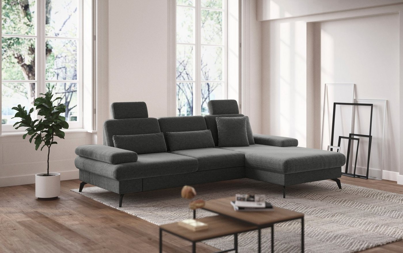 sit&more Ecksofa Morris L-Form inkl. Sitztiefenverstellung, wahlweise mit Bettfunktion, Bettkasten und Armteilverstellung von sit&more