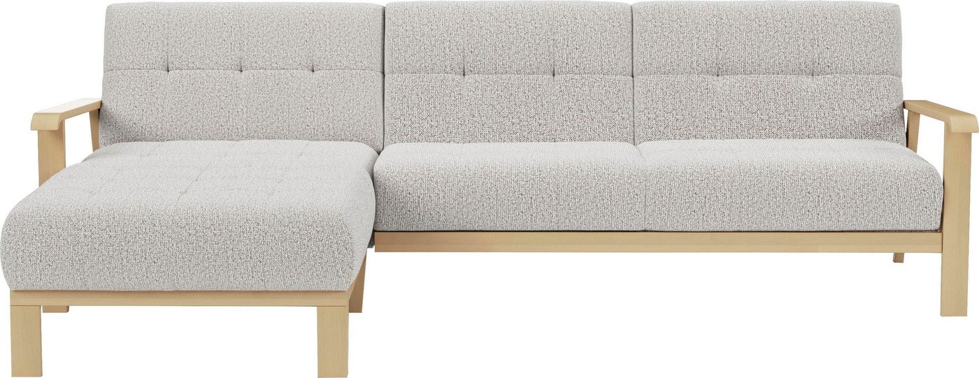 sit&more Ecksofa Billund, Armlehnen aus Buchenholz in natur, verschiedene Bezüge und Farben von sit&more