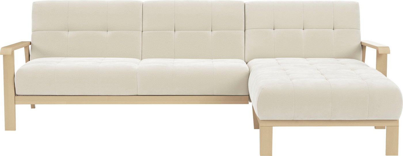 sit&more Ecksofa Billund, Armlehnen aus Buchenholz in natur, verschiedene Bezüge und Farben von sit&more