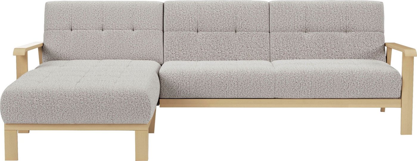 sit&more Ecksofa Billund, Armlehnen aus Buchenholz in natur, verschiedene Bezüge und Farben von sit&more