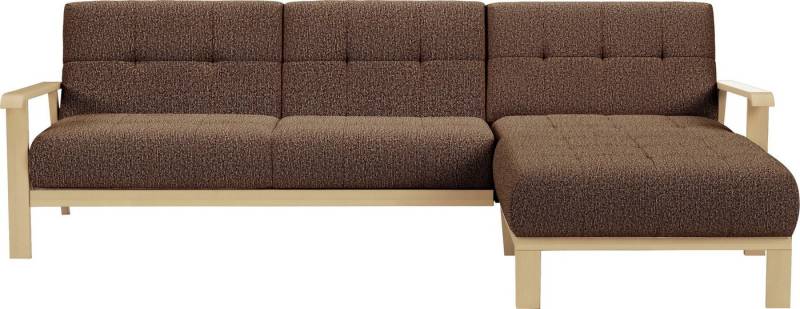 sit&more Ecksofa Billund L-Form, Armlehnen aus Buchenholz in natur, verschiedene Bezüge und Farben von sit&more