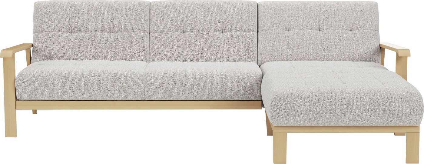 sit&more Ecksofa Billund, Armlehnen aus Buchenholz in natur, verschiedene Bezüge und Farben von sit&more