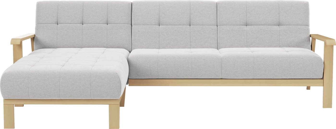 sit&more Ecksofa Billund, Armlehnen aus Buchenholz in natur, verschiedene Bezüge und Farben von sit&more