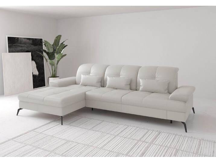 sit&more Ecksofa Amica, L-Form, inkl. Sitztiefenverstellung & Armteilverstellung, Bettkasten und Kopfteilverstellung, weiß von sit&more