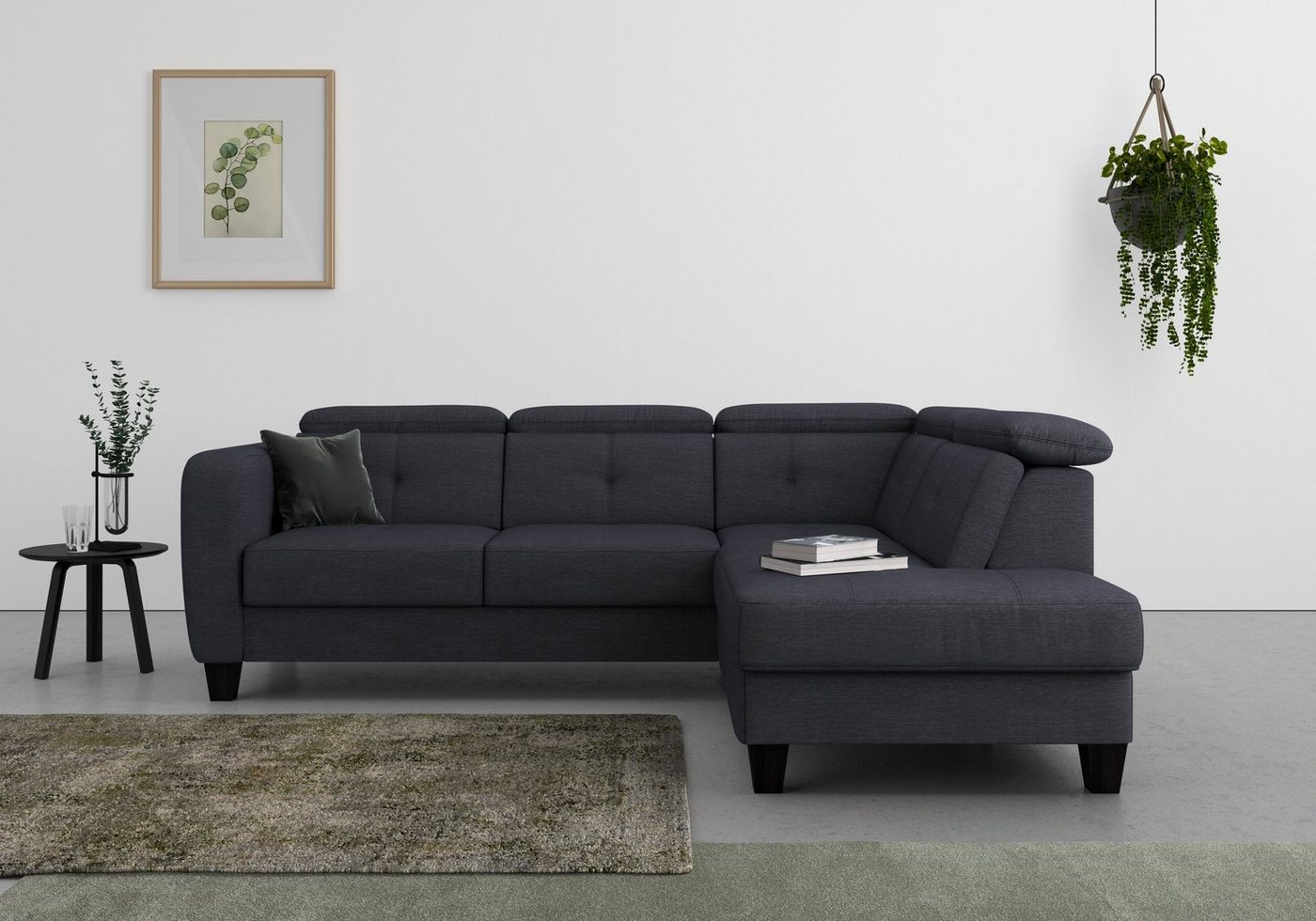 sit&more Ecksofa Belluci L-Form, inklusive Federkern, wahlweise mit Bettfunktion und Bettkasten von sit&more