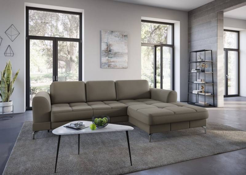 sit&more Ecksofa Bendigo L-Form, inklusive Sitztiefenverstellung, Bodenfreiheit 12 cm, in 2 Fußfarben von sit&more