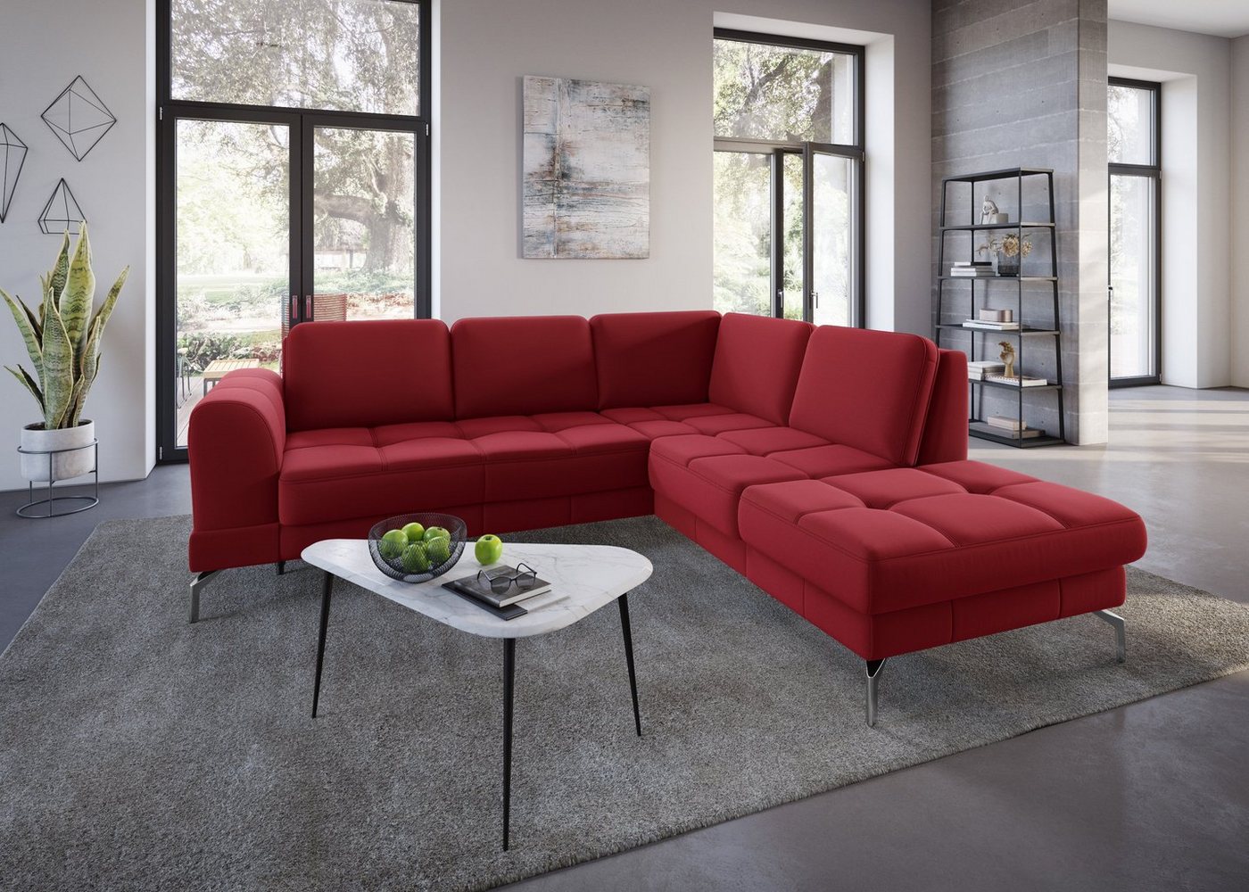 sit&more Ecksofa Bendigo, inklusive Sitztiefenverstellung, Bodenfreiheit 15 cm, in 2 Fußfarben von sit&more
