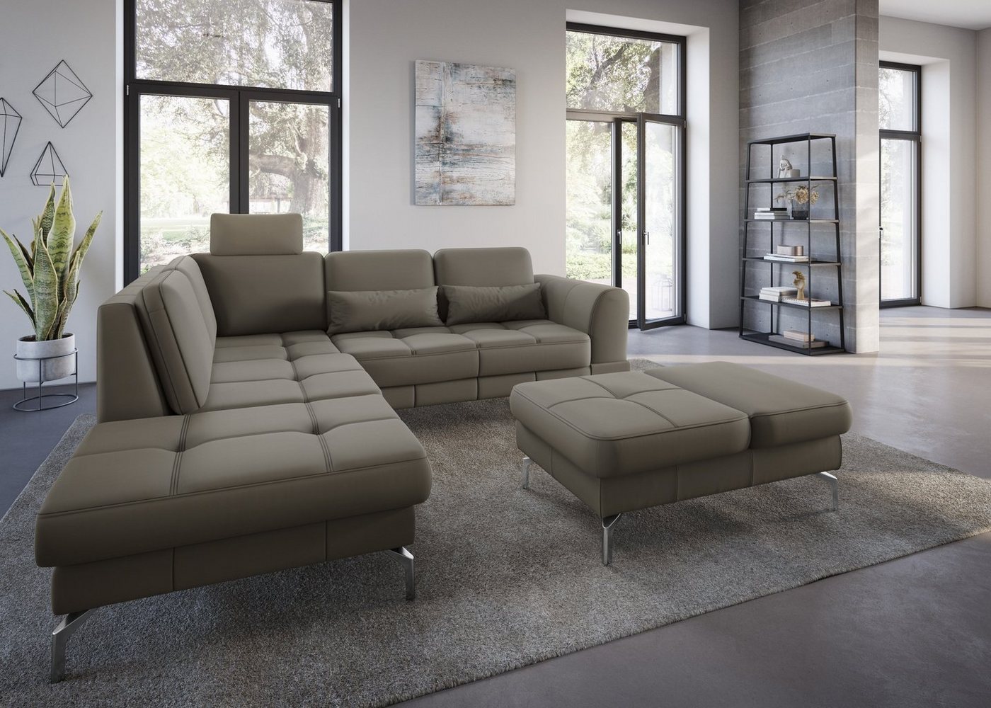 sit&more Ecksofa Bendigo L-Form, inklusive Sitztiefenverstellung, Bodenfreiheit 15 cm, in 2 Fußfarben von sit&more