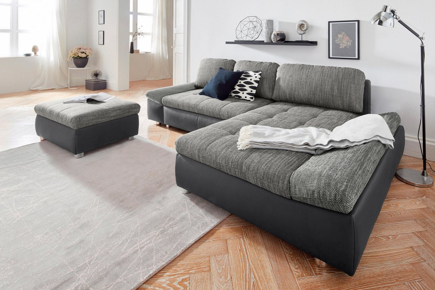 sit&more Ecksofa Bergamo L-Form, wahlweise mit Bettfunktion, Bettkasten und Armteilfunktion von sit&more