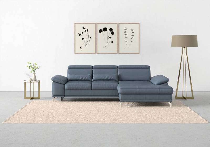 sit&more Ecksofa Cabrio L-Form, mit Sitztiefenverstellung, Arm- und Kopfteilverstellung, 2 Nierenkissen, Federkern, optional Bettfunktion und Stauraum von sit&more