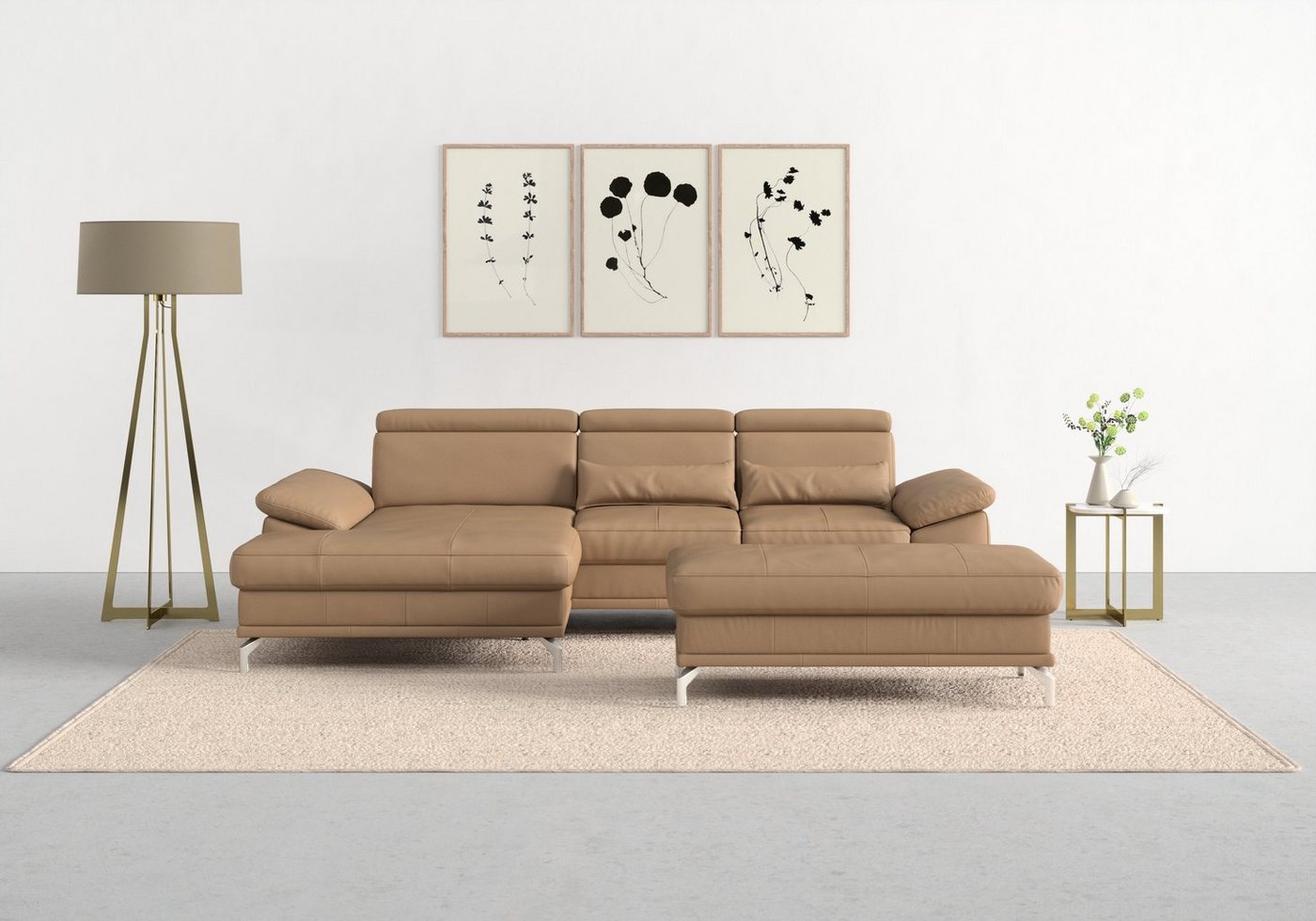 sit&more Ecksofa Cabrio L-Form, mit Sitztiefenverstellung, Arm- und Kopfteilverstellung, 2 Nierenkissen, Federkern, optional Bettfunktion und Stauraum sit&more Ecksofa Cabrio L-Form, mit Sitztiefenverstellung, Arm- und Kopfteilverstellung, 2 Nierenkissen, Federkern, optional Bettfunktion und Stauraum von sit&more