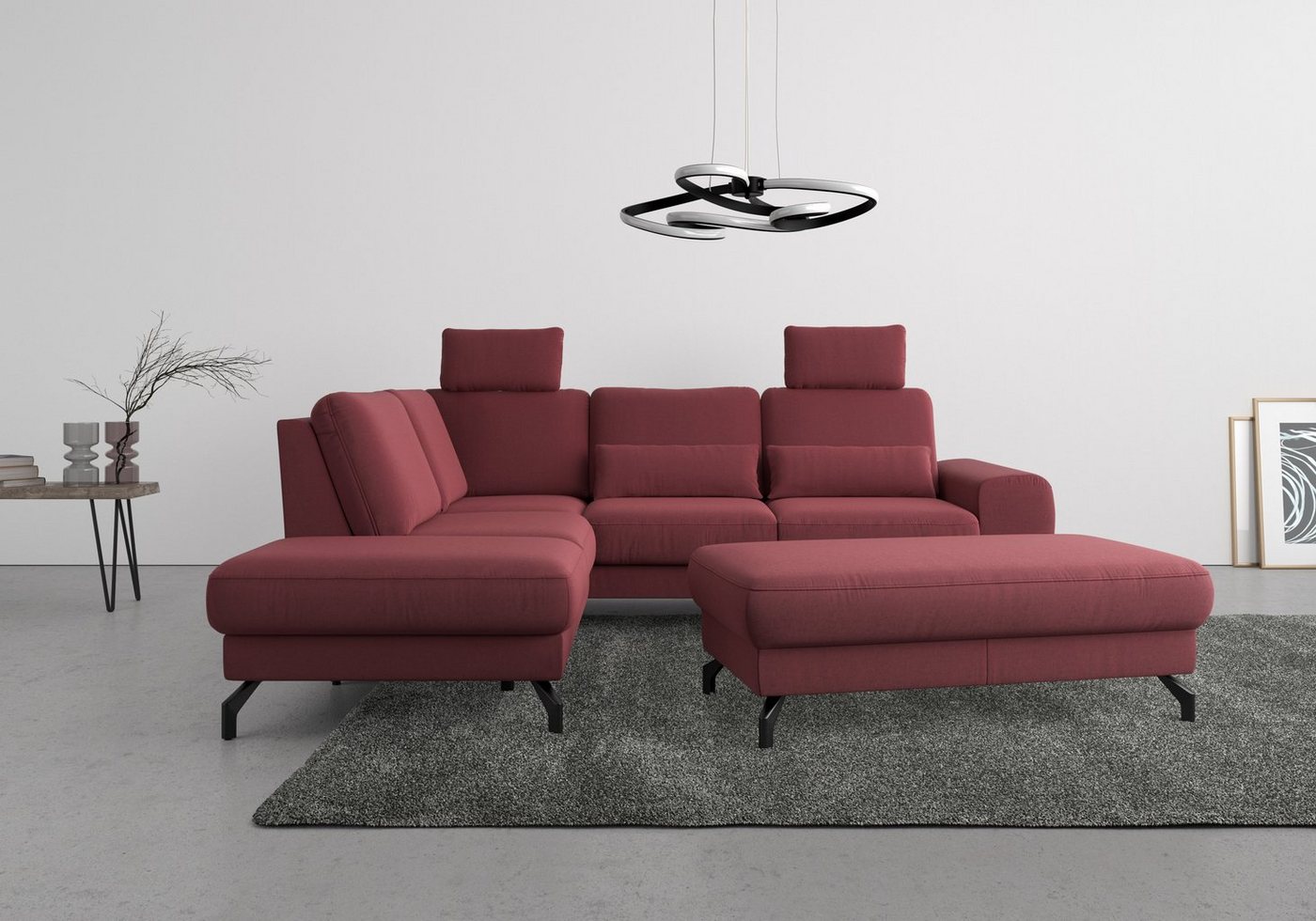 sit&more Ecksofa Cinturo, inklusive Sitztiefenverstellung und Federkern, Sitzhöhe 45 cm von sit&more