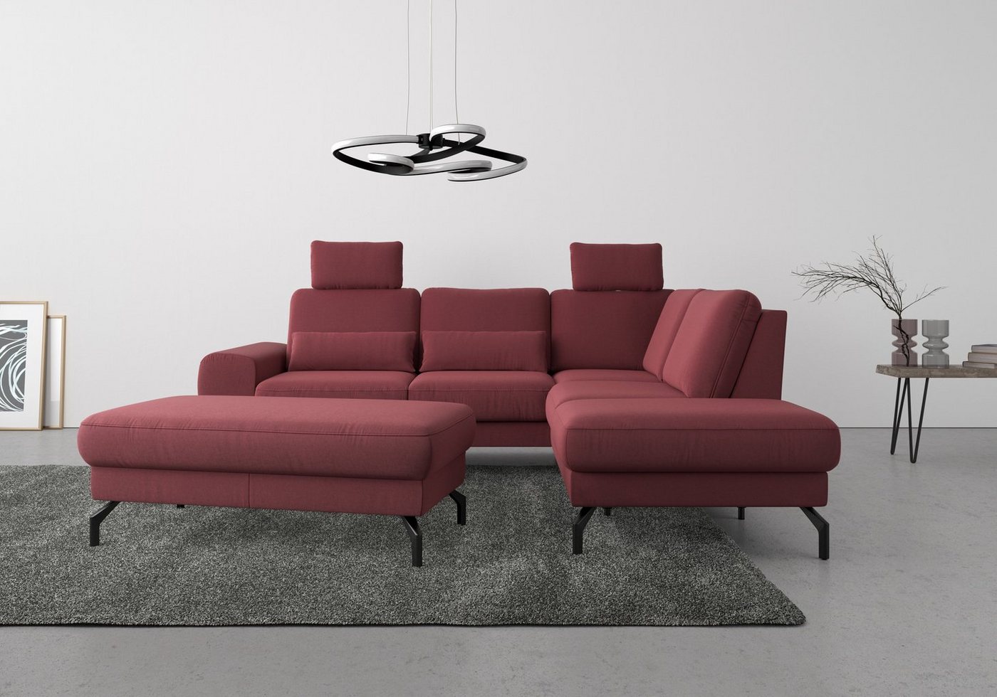 sit&more Ecksofa Cinturo, inklusive Sitztiefenverstellung und Federkern, Sitzhöhe 48 cm von sit&more