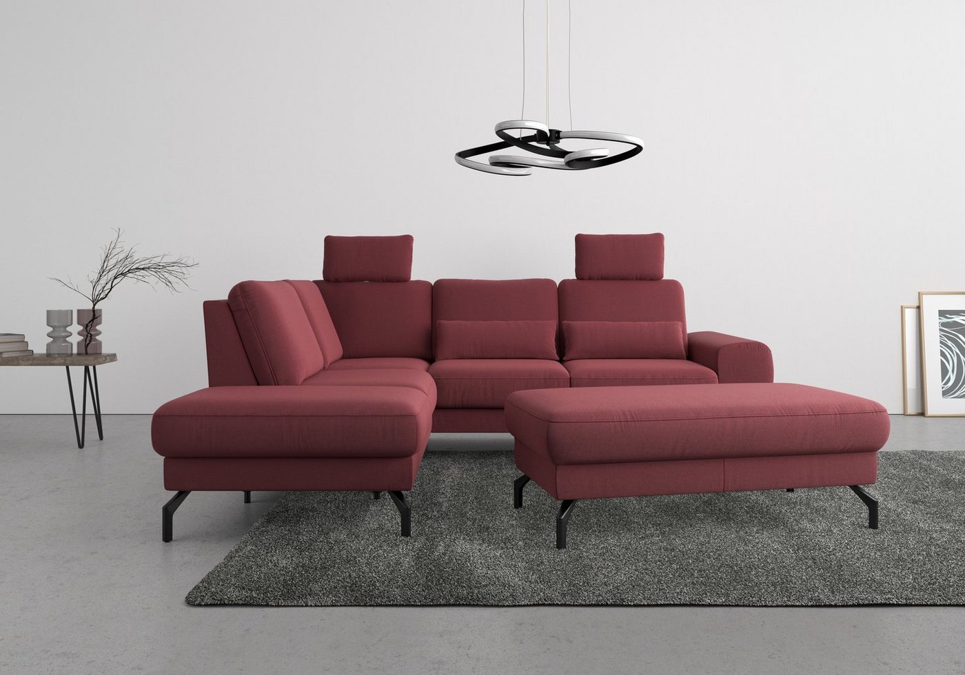 sit&more Ecksofa Cinturo, inklusive Sitztiefenverstellung und Federkern, Sitzhöhe 48 cm von sit&more