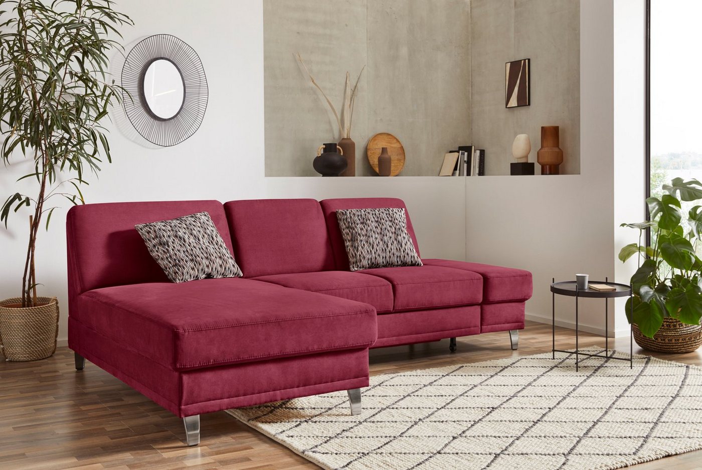 sit&more Ecksofa Clio, wahlweise mit Bettfunktion oder Vorziehsitz und Bettkasten, Federkern von sit&more