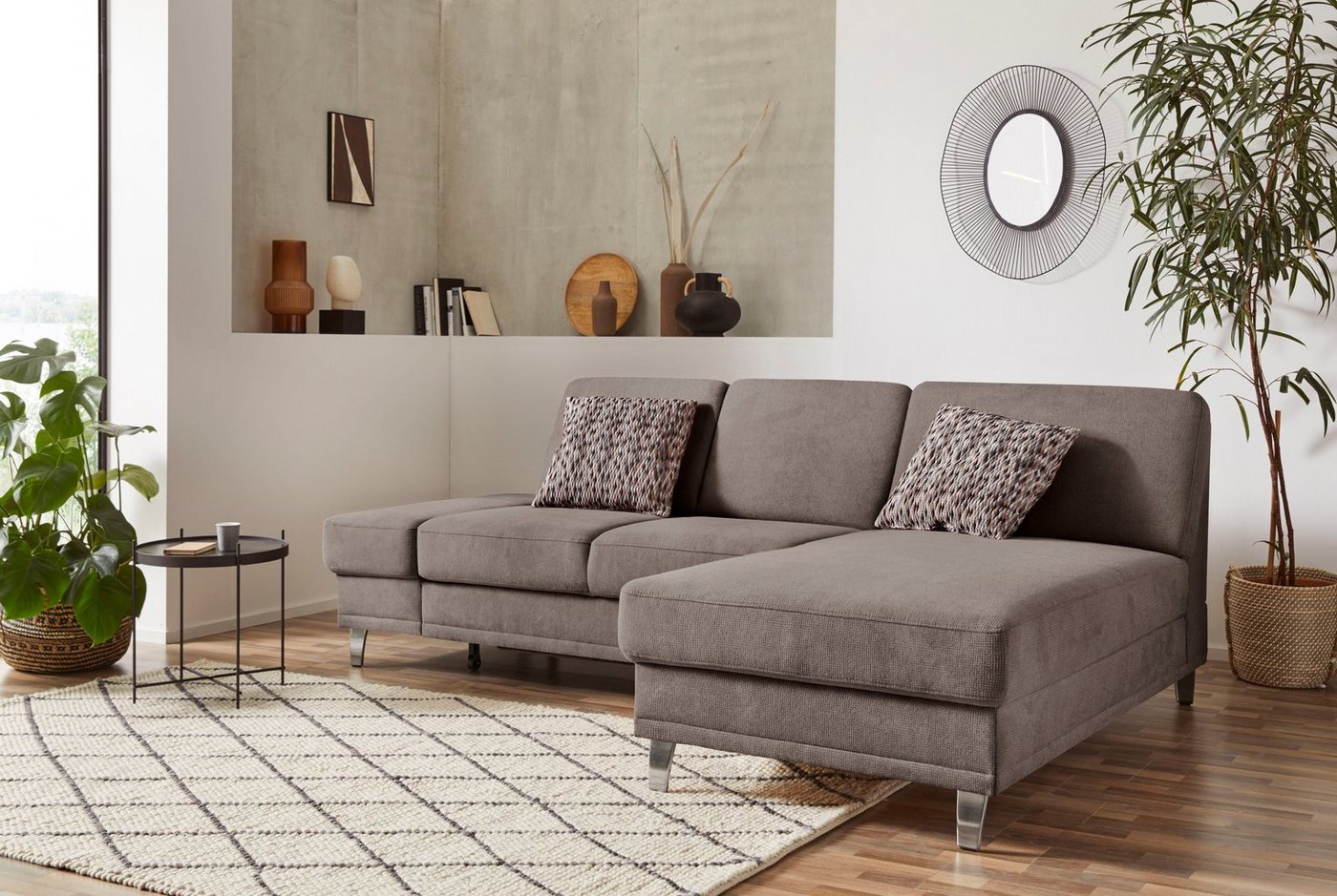 sit&more Ecksofa Clio, wahlweise mit Bettfunktion oder Vorziehsitz und Bettkasten, Federkern von sit&more