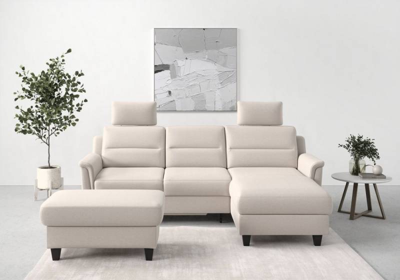 sit&more Ecksofa Farö L-Form, inklusive Federkern, wahlweise mit Bettfunktion und Bettkasten von sit&more