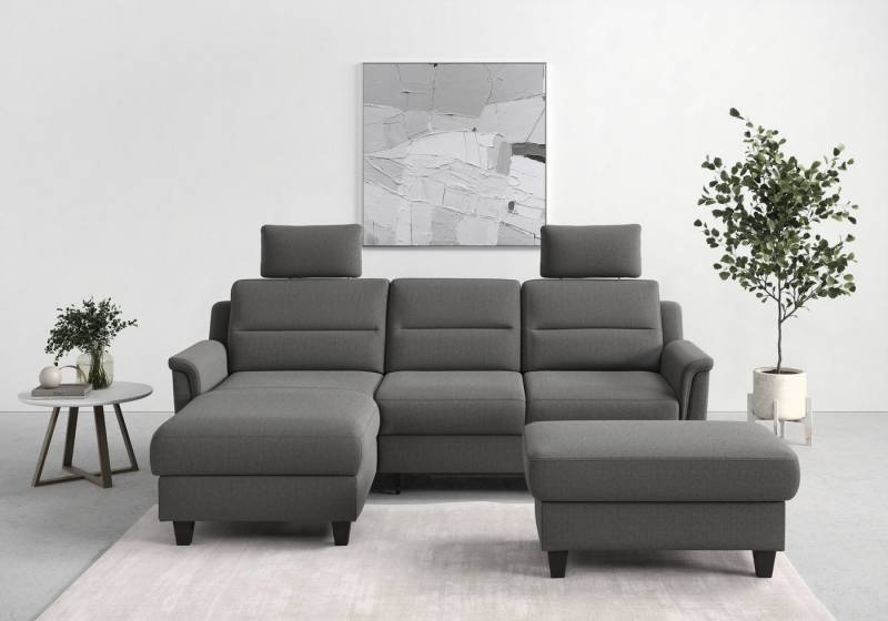 sit&more Ecksofa Farö L-Form, inklusive Federkern, wahlweise mit Bettfunktion und Bettkasten von sit&more