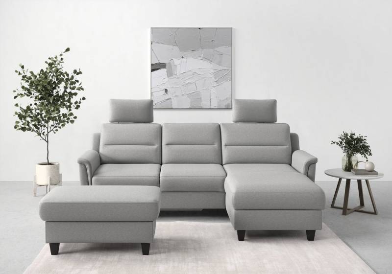 sit&more Ecksofa Farö L-Form, inklusive Federkern, wahlweise mit Bettfunktion und Bettkasten von sit&more