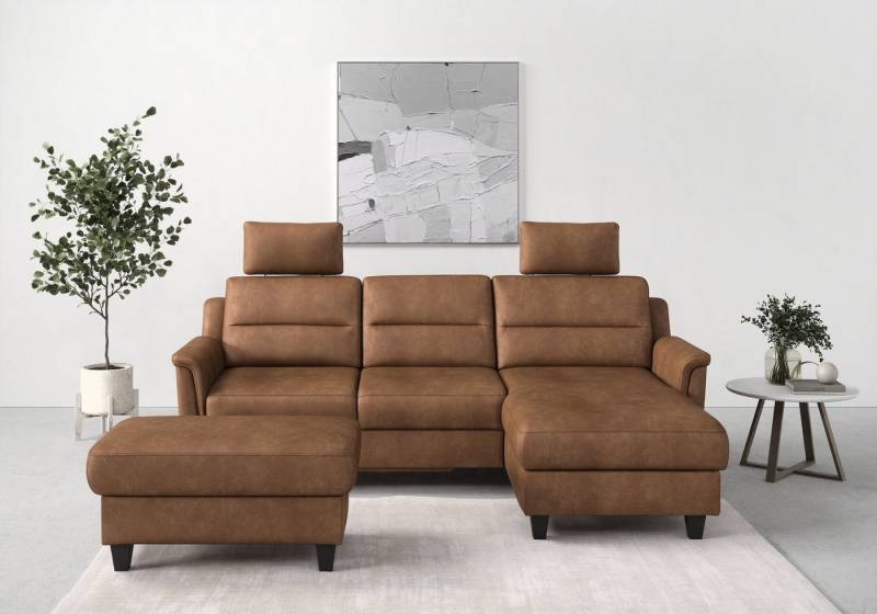 sit&more Ecksofa Farö L-Form, inklusive Federkern, wahlweise mit Bettfunktion und Bettkasten von sit&more