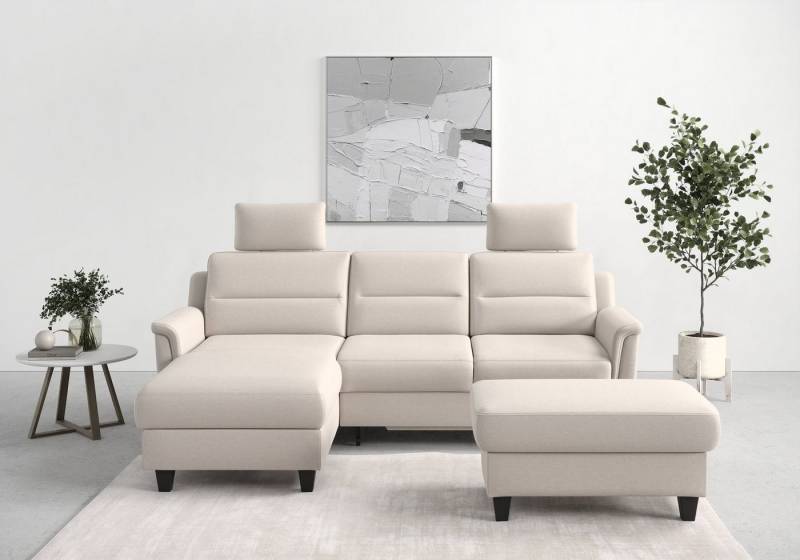 sit&more Ecksofa Farö L-Form, inklusive Federkern, wahlweise mit Bettfunktion und Bettkasten von sit&more