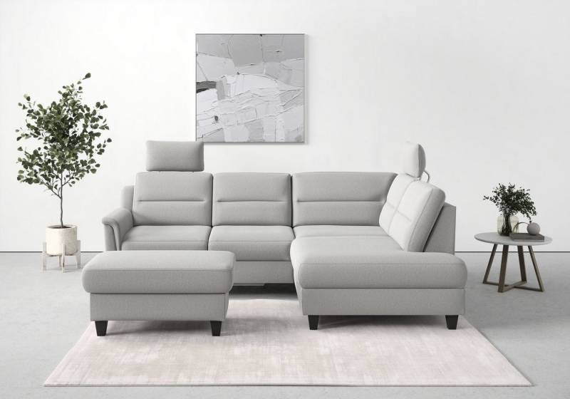 sit&more Ecksofa Farö L-Form, inklusive Federkern, wahlweise mit Bettfunktion und Bettkasten von sit&more