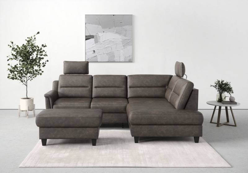 sit&more Ecksofa Farö L-Form, inklusive Federkern, wahlweise mit Bettfunktion und Bettkasten von sit&more
