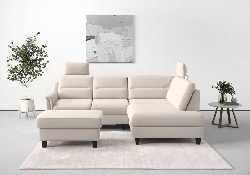 sit&more Ecksofa Farö L-Form, inklusive Federkern, wahlweise mit Bettfunktion und Bettkasten von sit&more