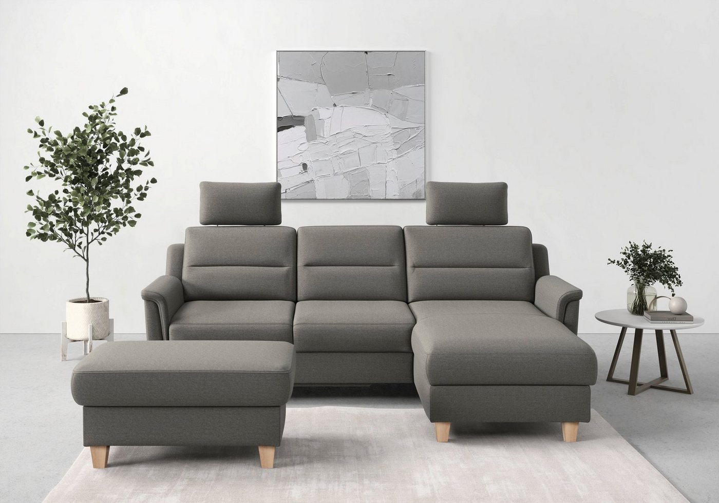 sit&more Ecksofa Farö L-Form, inklusive Federkern, wahlweise mit Bettfunktion und Bettkasten von sit&more