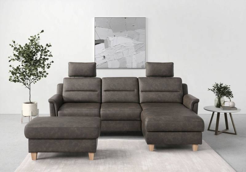 sit&more Ecksofa Farö L-Form, inklusive Federkern, wahlweise mit Bettfunktion und Bettkasten von sit&more