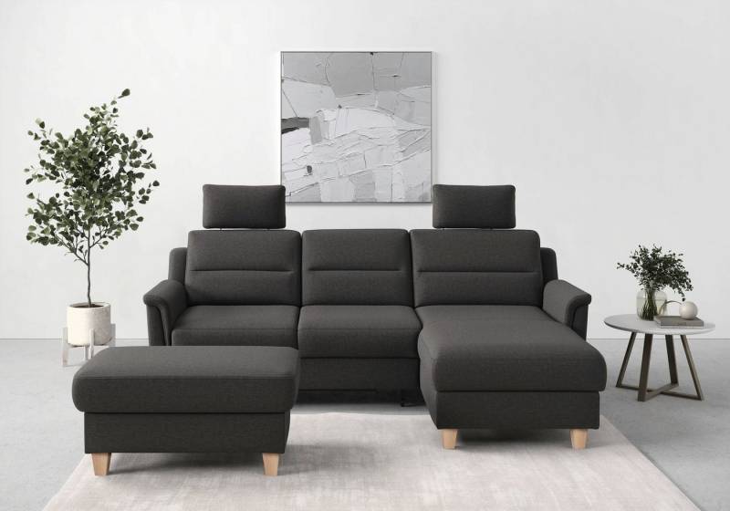 sit&more Ecksofa Farö L-Form, inklusive Federkern, wahlweise mit Bettfunktion und Bettkasten von sit&more