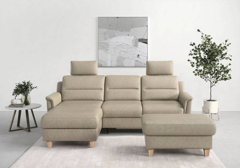sit&more Ecksofa Farö L-Form, inklusive Federkern, wahlweise mit Bettfunktion und Bettkasten von sit&more