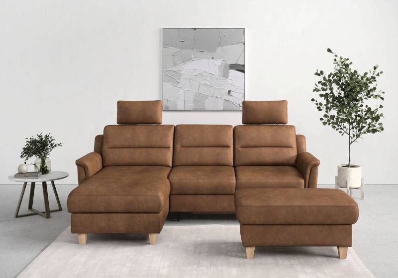 sit&more Ecksofa Farö L-Form, inklusive Federkern, wahlweise mit Bettfunktion und Bettkasten von sit&more