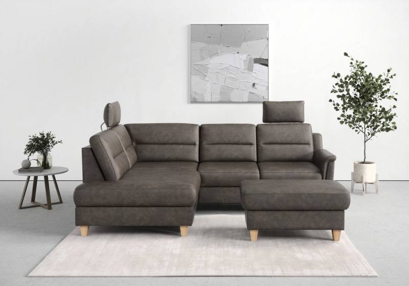 sit&more Ecksofa Farö L-Form, inklusive Federkern, wahlweise mit Bettfunktion und Bettkasten von sit&more