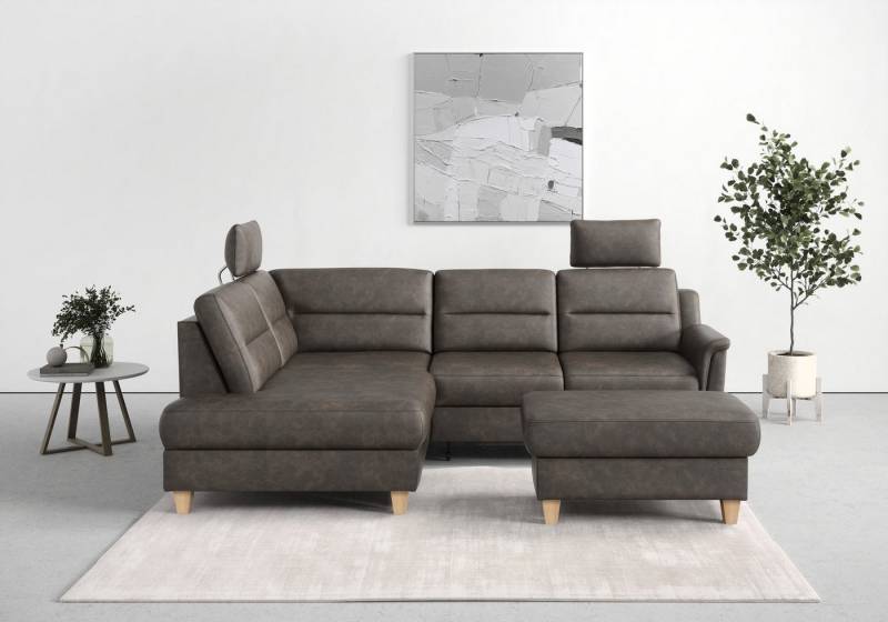 sit&more Ecksofa Farö L-Form, inklusive Federkern, wahlweise mit Bettfunktion und Bettkasten von sit&more