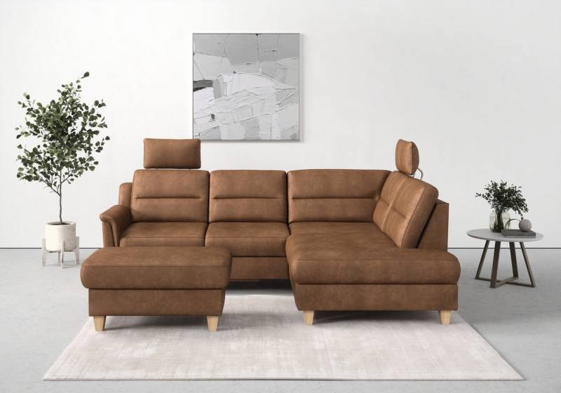 sit&more Ecksofa Farö L-Form, inklusive Federkern, wahlweise mit Bettfunktion und Bettkasten von sit&more