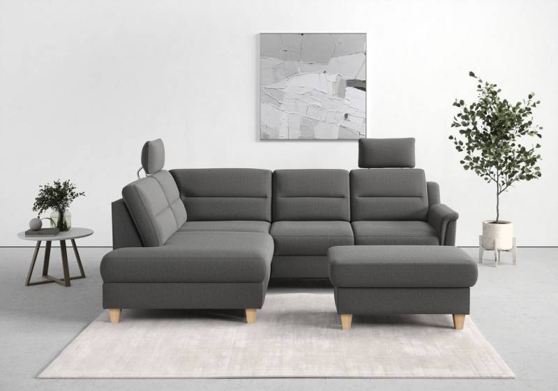 sit&more Ecksofa Farö L-Form, inklusive Federkern, wahlweise mit Bettfunktion und Bettkasten von sit&more