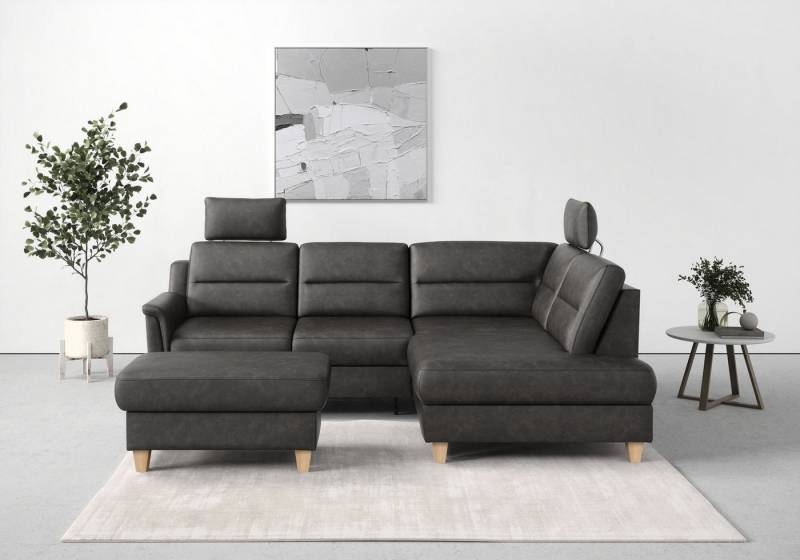 sit&more Ecksofa Farö L-Form, inklusive Federkern, wahlweise mit Bettfunktion und Bettkasten von sit&more