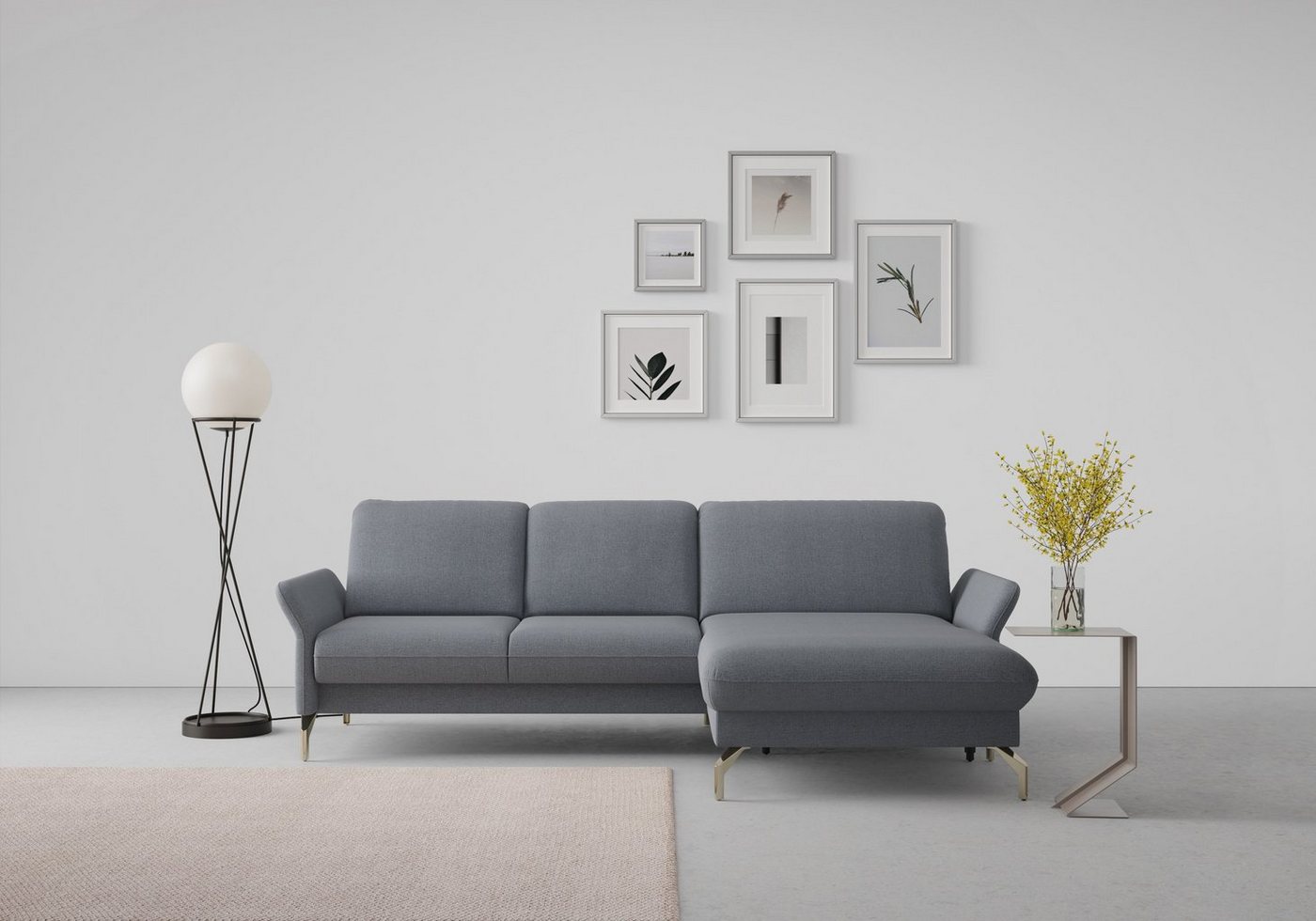 sit&more Ecksofa Fashion L-Form, wahlweise mit Kopfteilverstellung, Vorziehsitz, motorisch, Nickelfüße von sit&more