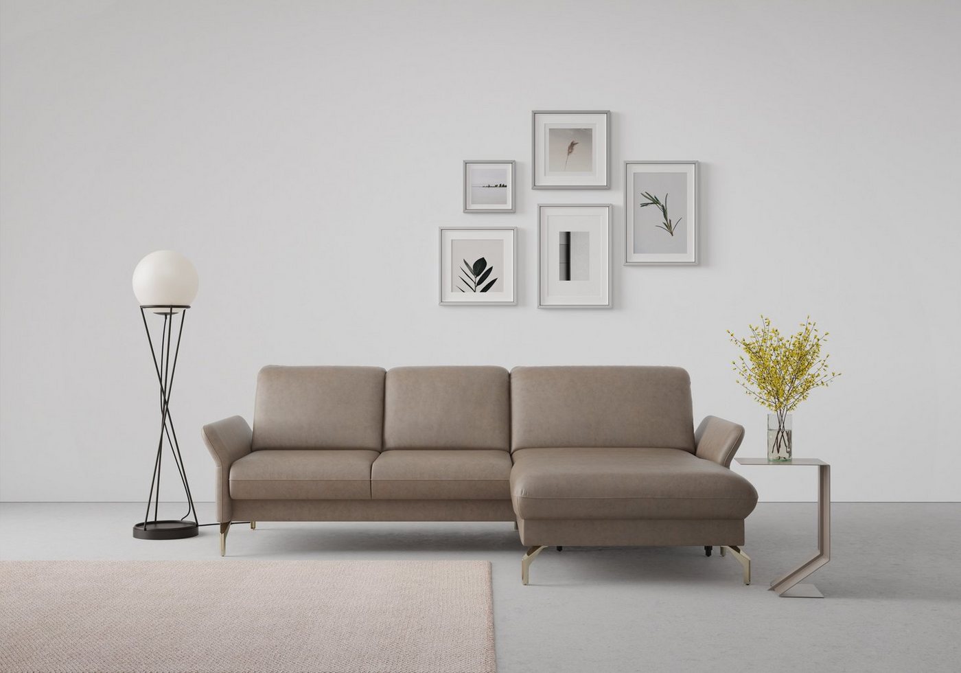 sit&more Ecksofa Fashion L-Form, wahlweise mit Kopfteilverstellung, Vorziehsitz, motorisch, Nickelfüße von sit&more