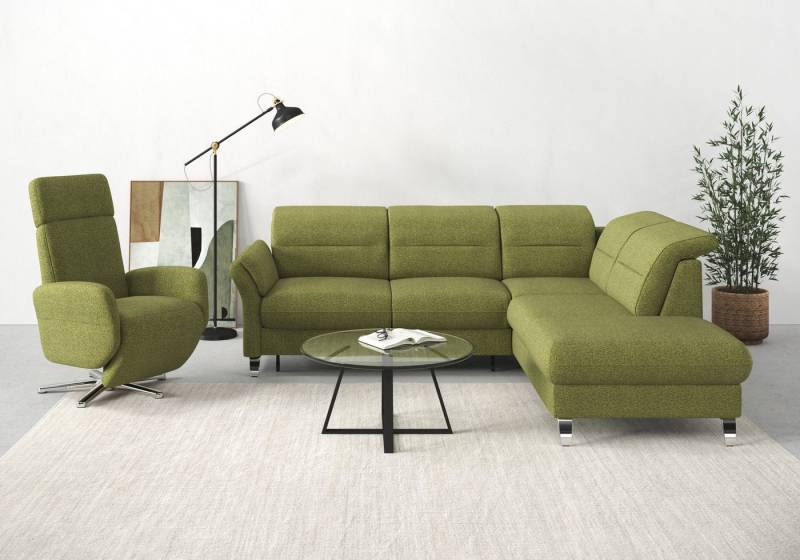 sit&more Ecksofa Grenoble L-Form mit Federkern, wahlweise mit Bettfunktion, Bettkasten, Arm- und Kopfteilverstellung von sit&more