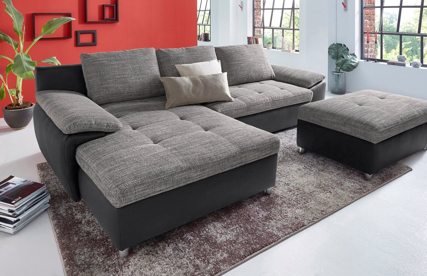 sit&more Ecksofa Labene L-Form, wahlweise mit Bettfunktion und Bettkasten, auch als XXL-Variante von sit&more