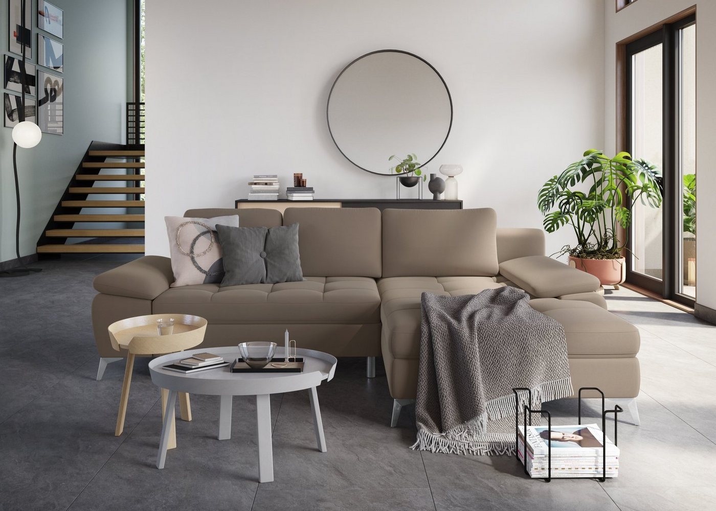 sit&more Ecksofa Latigo, mit Recamiere, wahlweise mit Bettfunktion und Bettkasten von sit&more