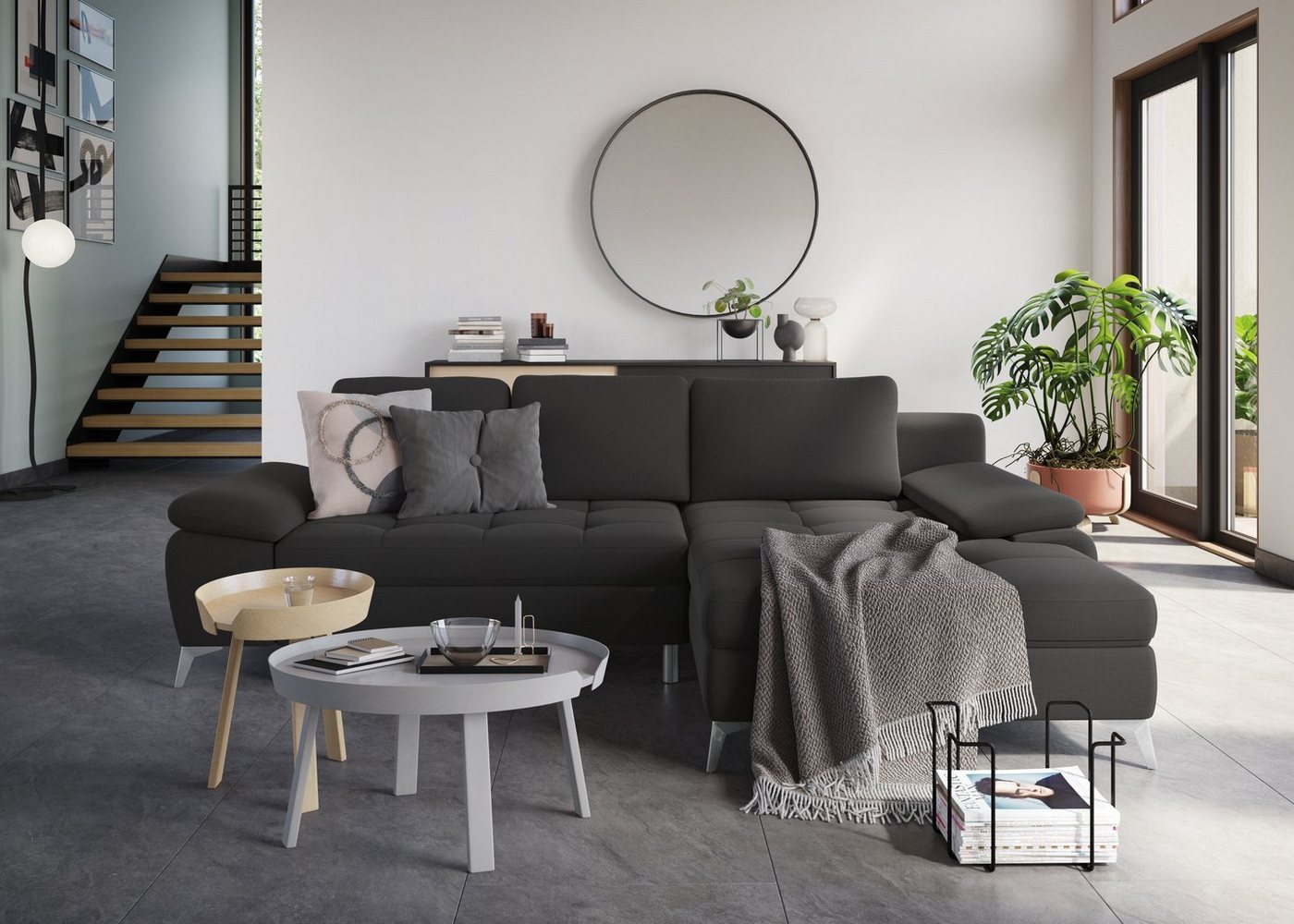 sit&more Ecksofa Latigo, mit Recamiere, wahlweise mit Bettfunktion und Bettkasten von sit&more