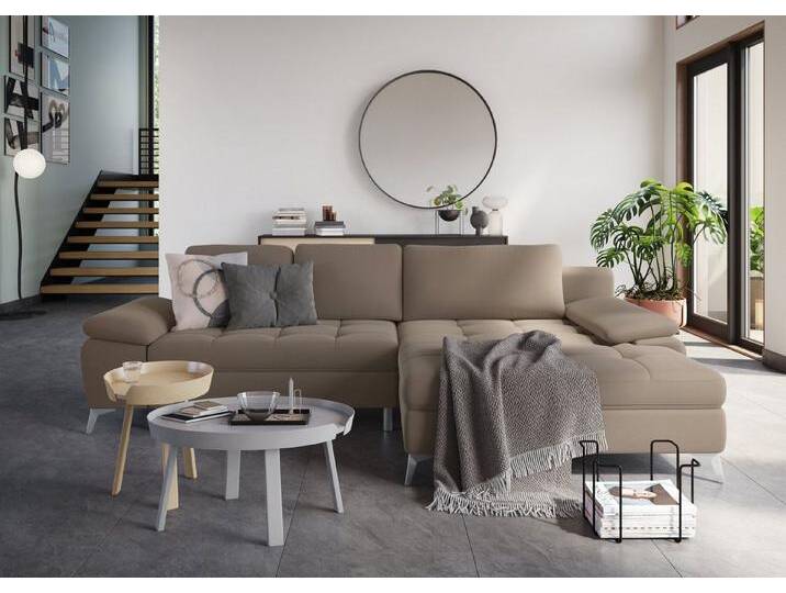 sit&more Ecksofa Latigo L-Form, mit Mega-Recamiere, braun, ohne Bettfunktion-ohne Bettkasten, macchiato von sit&more