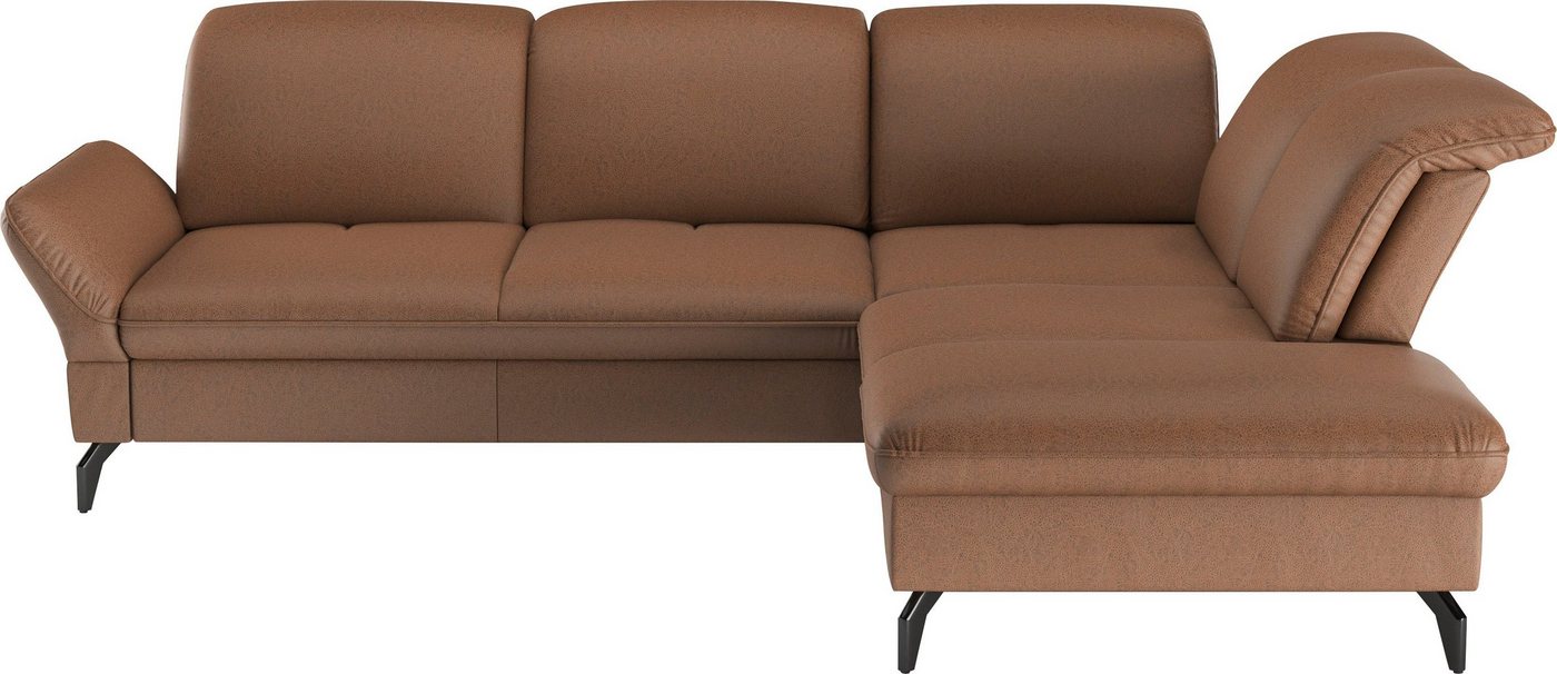 sit&more Ecksofa Leandro, Wahlweise mit Bett-, Kopfteil - und Armlehnfunktion, sowie Stauraum von sit&more