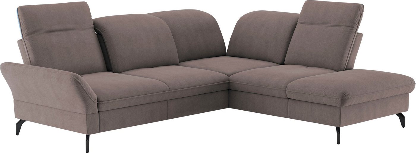 sit&more Ecksofa Leandro L-Form, Wahlweise mit Bett-, Kopfteil - und Armlehnfunktion, sowie Stauraum von sit&more