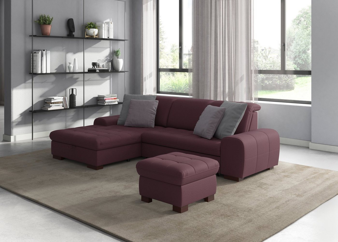 sit&more Ecksofa Luxor L-Form, wahlweise mit Bettfunktion, Bettkasten und Kopfteilverstellung von sit&more