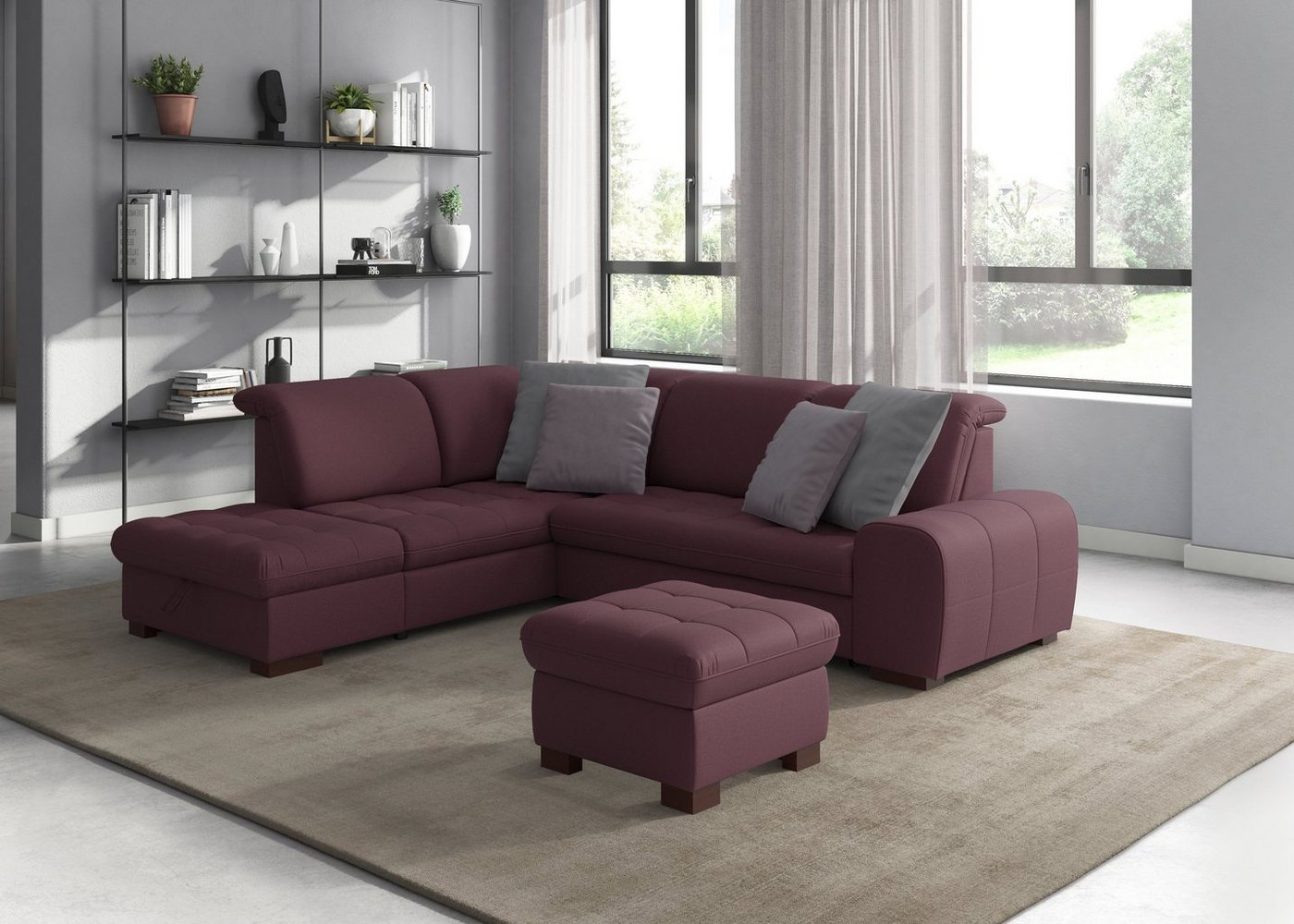 sit&more Ecksofa Luxor L-Form, wahlweise mit Bettfunktion, Stauraum und Kopfteilverstellung von sit&more